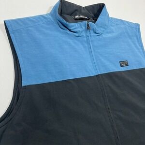 Travis Mathew Vest Northern Golf Colorblock Vest Black Blue Performance Men's XL